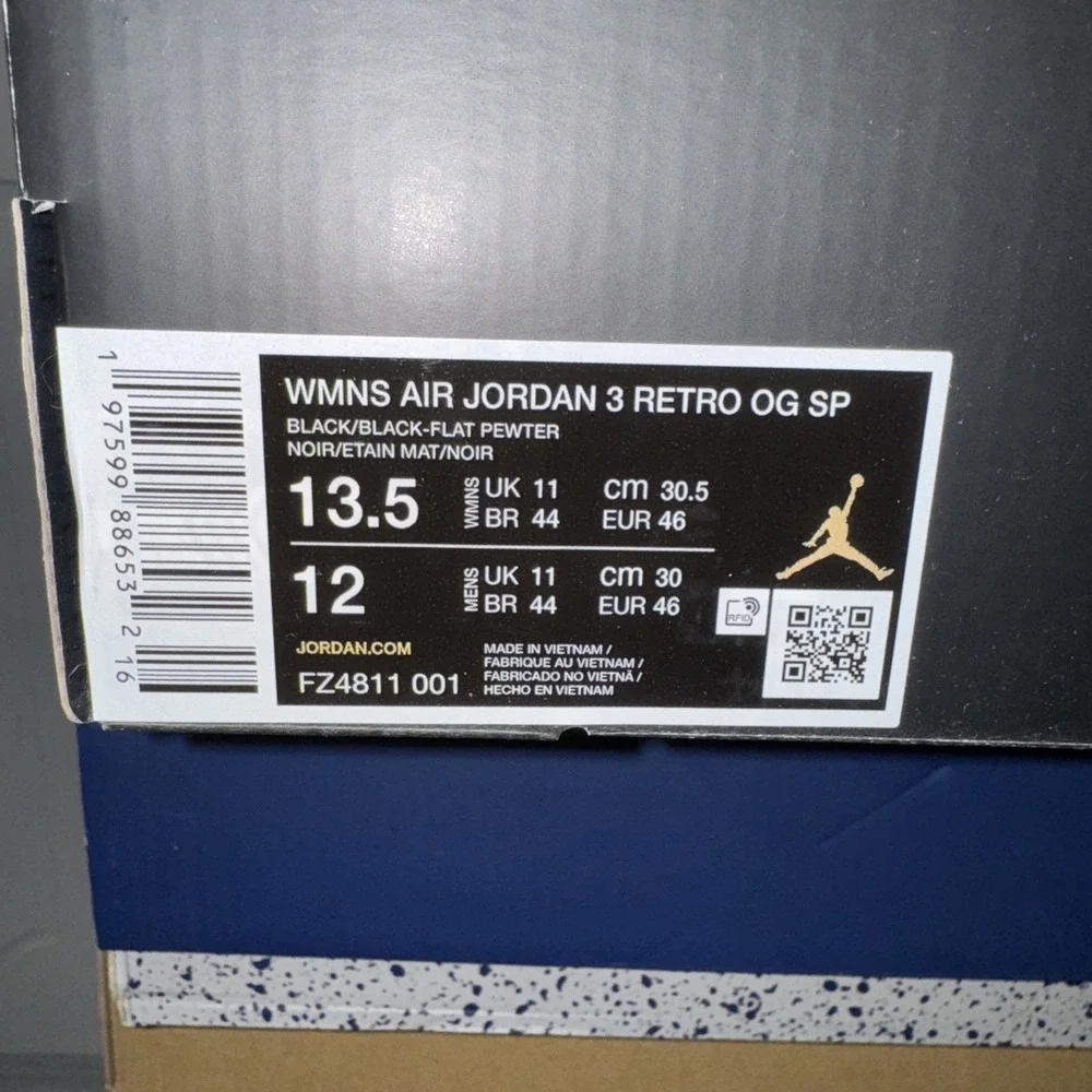 A Ma Maniére x Air Jordan 3 Retro‎ While You Were Sleeping Mens 12/Womens 13.5